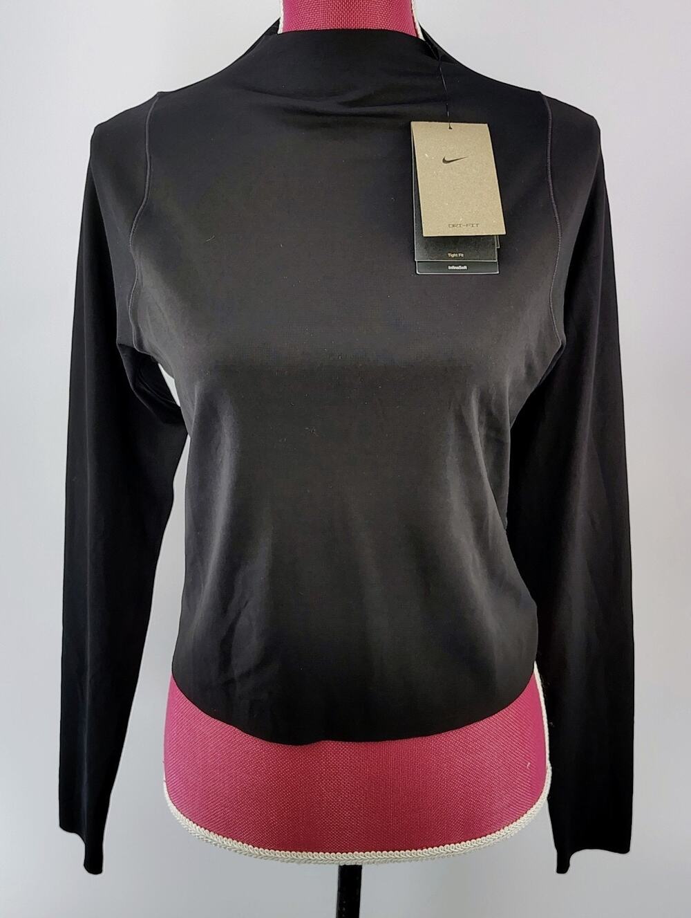 Nike Zenvy Womens Dri-FIT InfinaSoft Black Long Sleeve Top FN3022-010 XL
